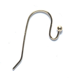 FI45-G: Ear Wire Shepherds Ball Gold 21GA - 6PR