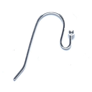FI45-S: Ear Wire Shepherds Ball Silver 21GA - 6PR