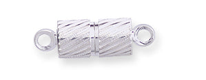FI116-MST: Clasp Magnetic Ribbed Bright SIL 5x10mm 4SET