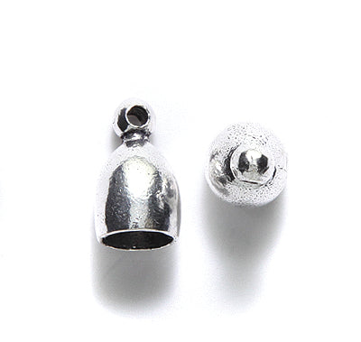 IN185-1: Zinc Bead Cap Bright Sil 8x14mm-8PC