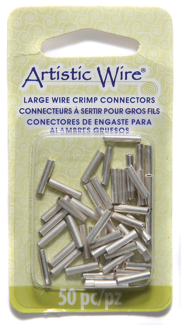 FI164-S16: Large Wire Crimp 10mm 16 Gauge 1.5 Inner Diameter Silver Plating 50 Piece - Package