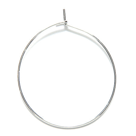 FI5010-S: Earring Hoop 30mm Silver Plated Brass 6PR