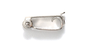 FI148-S: Clasp Fold Over Nickel Plate 3x13mm 12PC