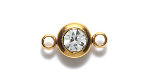 FI1700-1SNG: LINK Cubic Zirconia Gold PLT Stainless 6x12mm - 2PPK