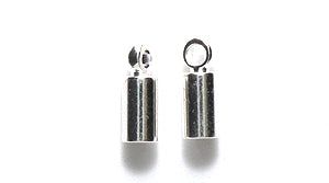 FI161-3S: Cord End Loop 3x8mm Silver 2mm ID 6PPK