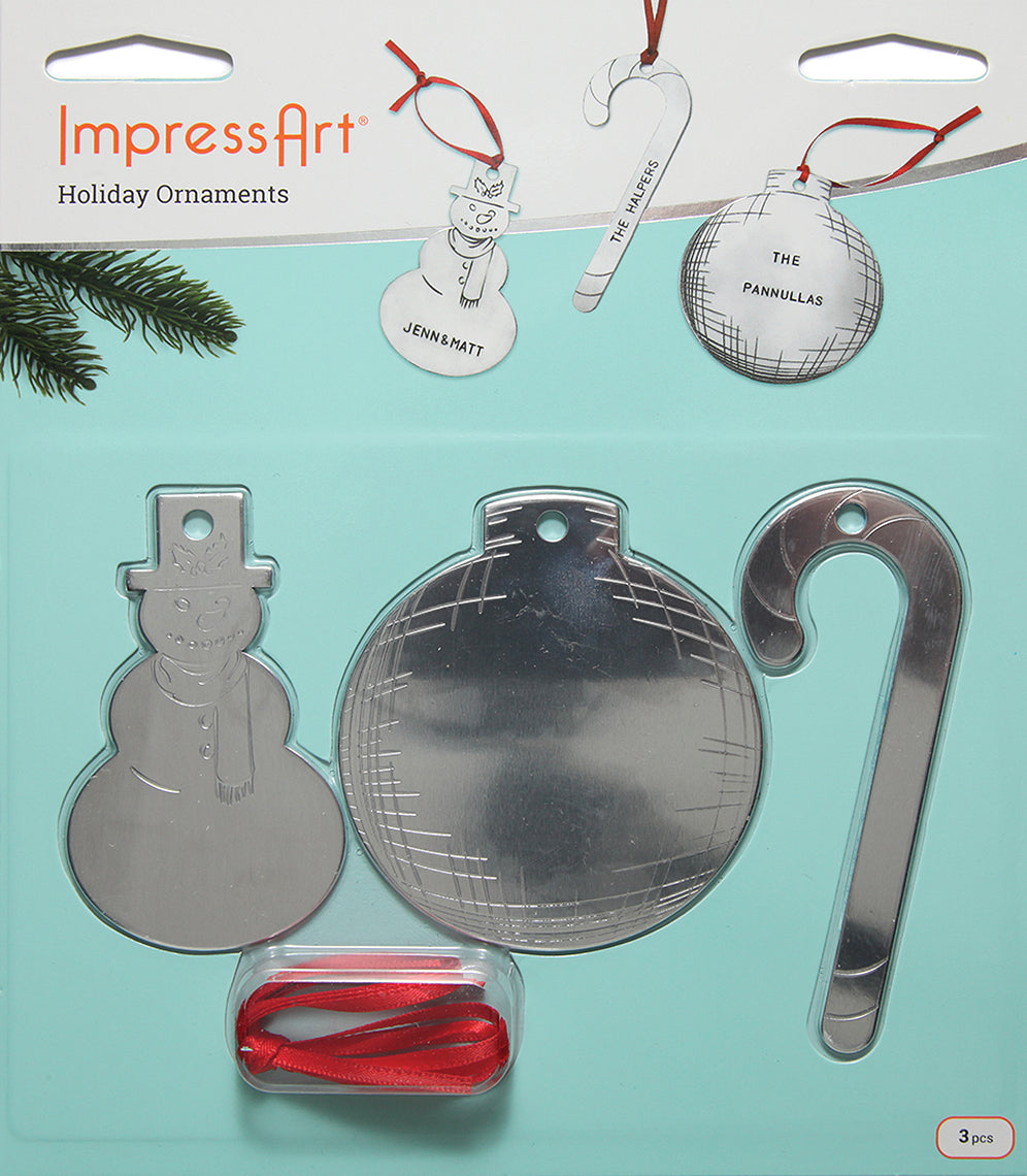 IA1012-KT: Impressart Project Kit Christmas Ornament 3 Piece - 1 Kit