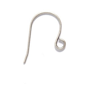 FI44-AS: Ear Wire Shepherds Hook ANT Silver 21GA - 6PR
