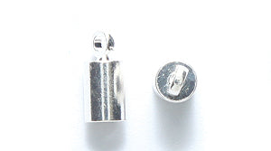 FI161-4S: Cord End Loop 4x8mm 3mmID Silver PLT - 4PPK