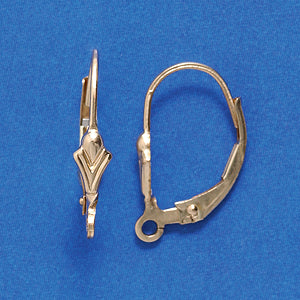 FI536-GF: Earring Lever Back Fleur De Lis Gold Fill - 1PR