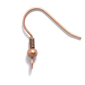 FI46-AC: Earwire French Ball & Coil ANT CPPR 22ga - 6PR