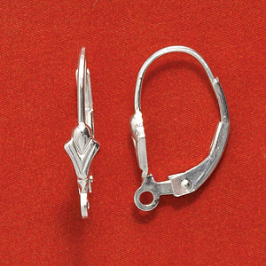 FI536-SS: Earring Lever Back Fleur De Lis Sterling Silver - 1PR