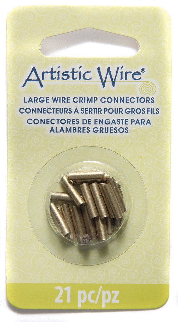 FI164-BMX: Large Wire Crimp Antique Brass 12/14/16 Gauge 21 Piece - Package