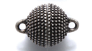 FI146-3AS: Clasp Magnetic Round Texture 12mm ANT Silver 1SE