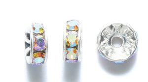 76CC512-S: Preciosa Crystal Rondell Crystal AB Silv 7mm-36PC