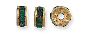 75CC287-G: Preciosa Crystal Rondell Emerald 6mm-36PC