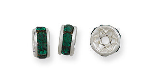73CC287-S: Preciosa R/S Rondell Emerald Silver 5mm-- 48PC