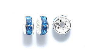 73CC268-S: Preciosa R/S Rondell Capri Blue Silver 5mm-- 48PC