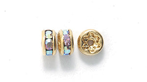 71CC596-G: Preciosa R/S Rondell Light Amethyst AB Gold 4.5mm-- 48PC