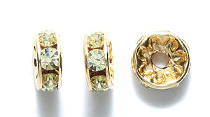 76CC222-G: Preciosa Crystal Rondell Jonquil Gold 7mm-36PC