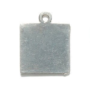 22MS18-PW: Charm Metal Blank Square PW 15x19mm-1PC