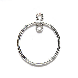 15FI600-SS: Chandelier 15mm Round In&out Ring Sterling Silver - 1PC