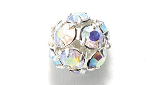10CC512-BS: Preciosa R/S Ball Crystal AB Silver 10mm-18PC
