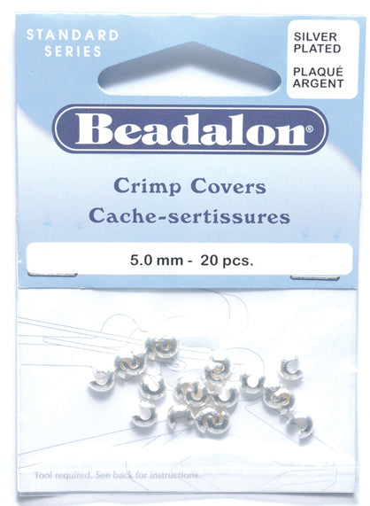 5FI169-S: Crimp Cover Silver 5mm 20 Piece Pack 1 Package