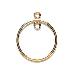 15FI600-GF: Chandelier 15mm Round In&out Ring GoldFill 1PC