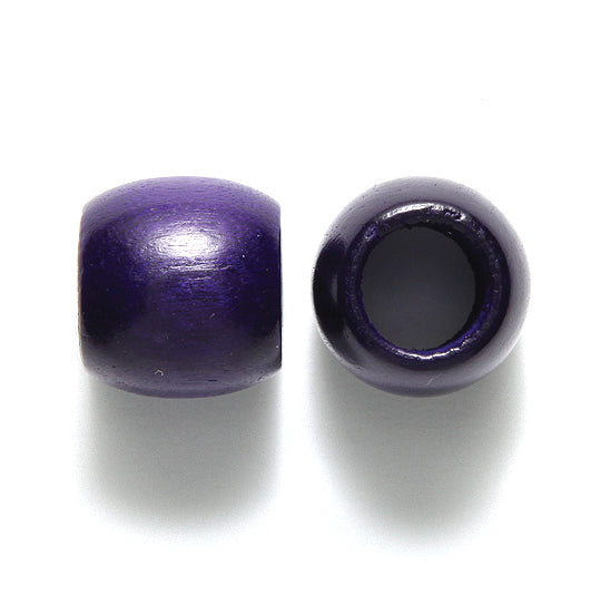 16NW198: Wood Barrel 16x17mm Dark Purple 8mm 20PPK
