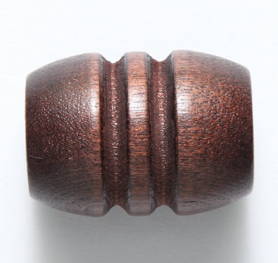 38NW158-G: Wood Oval Grooved Dark Brown 20x28mm 25PC