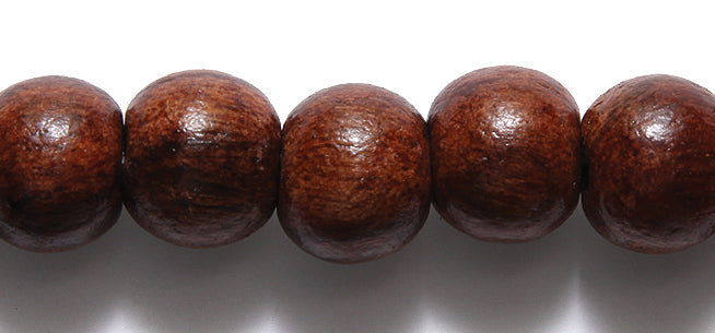 14WO158: Wood Round Dark Brown 14mm 3.0mm Hole 100 Piece - String