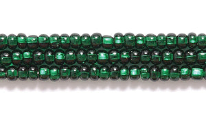 11SB488R: CZ Seed Bead SIL-Line DK Green 11/0-1HK