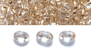 74SB4212R: CZ Twin 2-H SB Brass Lined Crystal 2.5x5 50GM