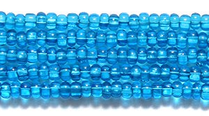 11SB266-SQR: CZ Seed Bead Trans MED DK Aqua 11/0 Square/h-1HK