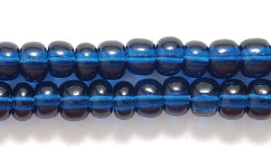 6SB269R: CZ Seed Bead Trans Montana Blue 6/0-6STR