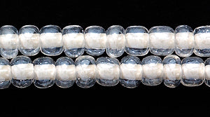 6SB712R: CZ Seed Bead Colorlined White In Crystal 6/0-6STR