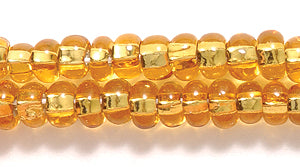 6SB454-7R: CZ Seed Bead SIL-Line MED Gold Topaz 6/0-6STR