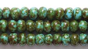 6SB162-52R: CZ Seed Bead Turquoise Blue Travertine 6/0-6STR