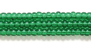 10SB284R: CZ Seed Bead Trans Christmas Green 10/0-1HK
