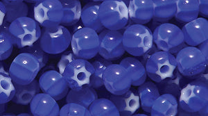 6SB278-WSLR: CZ Seed Bead White Heart Cobalt Star 6/0 Loos-25GM
