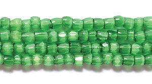 9SC984-2R: CZ Seed Bead 3-cut Satin Green 9/0-1HK