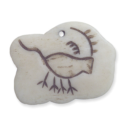 BN375-13: Bone Pendant Abstract Animal 35mm Average 4 Pieces