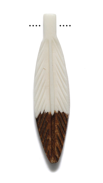BN375-30BT: Bone Feather Brown Tip 11x50mm Average 5 Pieces