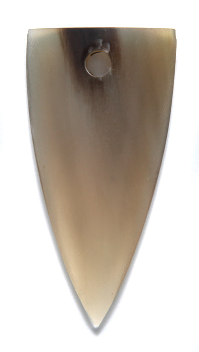 HR293-52NH: Horn Spear Head Natural 25x52mm With Hole 3 Pieces