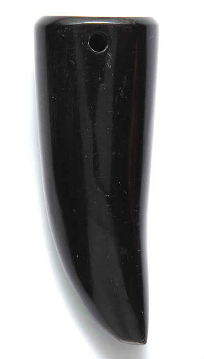 HR120-1B: Buffalo Horn Black Tip 2 Inch Base Hole 2 Pieces