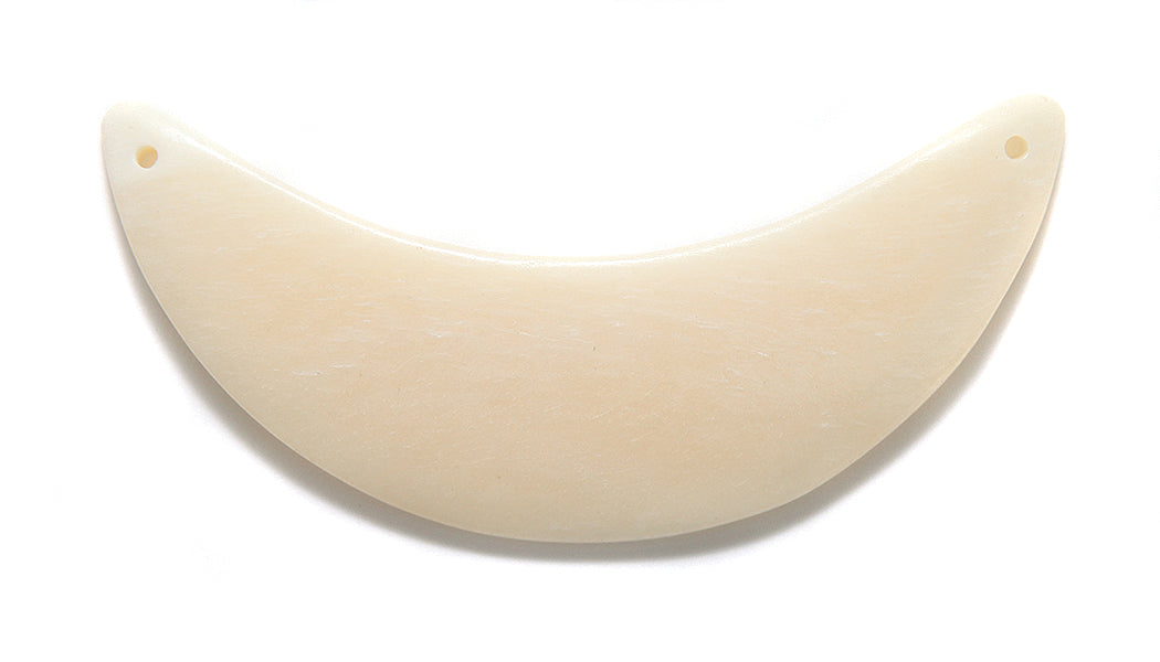 BN375-75: Bone Crescent Moon 2-hole White 3inch 1 Piece