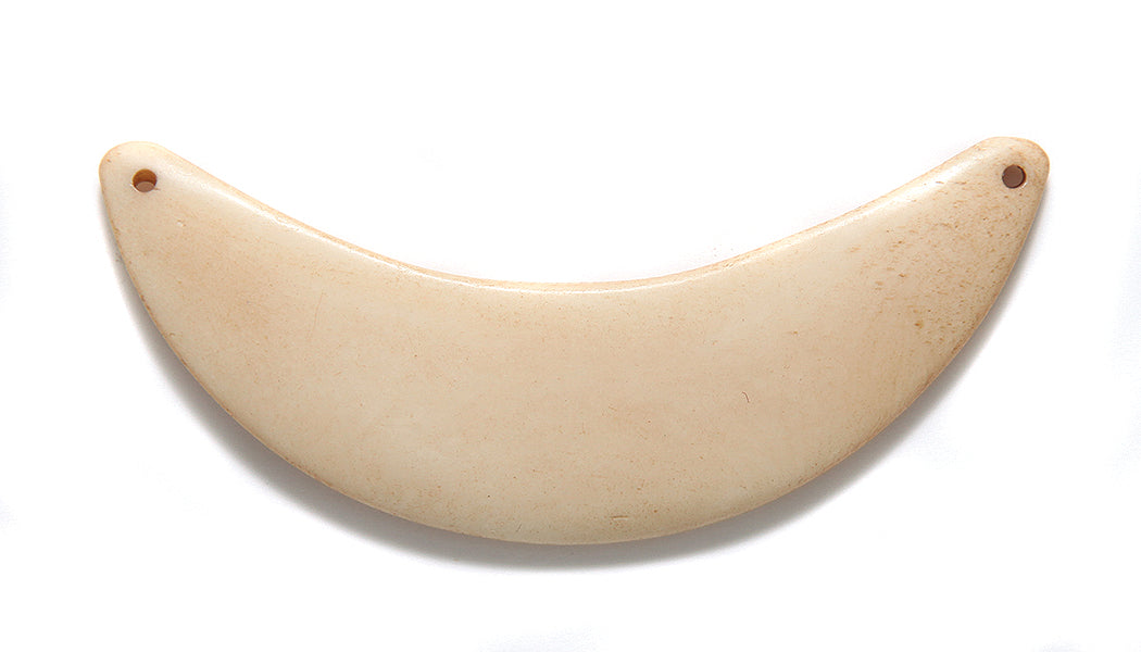 BN375-76: Bone Crescent Moon 2-hole Antique 3inch 1 Piece