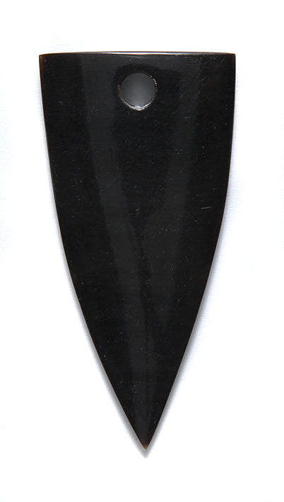 HR293-52BH: Horn Spear Head Black 25x52mm With Hole 3 Pieces
