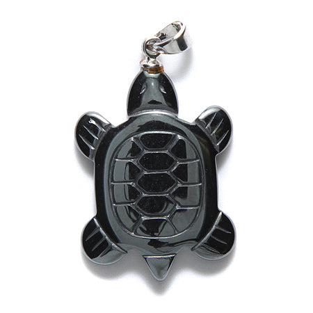 60ST403-T: Hematite Turtle PNDNT Bail 28mm