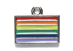 PW6473-ES: LGTBQ Pride Rainbow Flag Epoxy Silver 14x17m-1PC